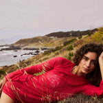 VESTIDO DE ENCAJE MANGA CAMPANA