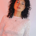 CAMISETA ENCAJE MANGA LARGA