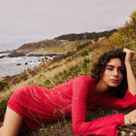 VESTIDO DE ENCAJE MANGA CAMPANA