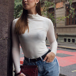 CAMISETA MALLA CUELLO ALTO